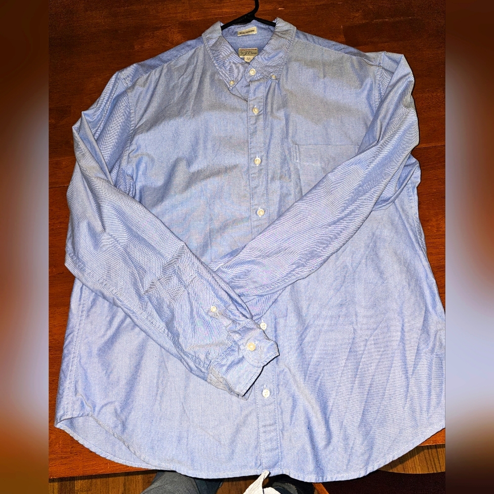 J. Crew Blue Slim Untucked Men's Blue Oxford Shirt XL